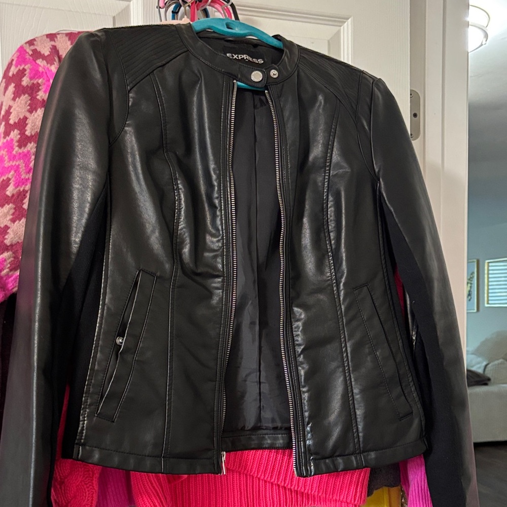 Express Women's Sleek Black Leather Jacket